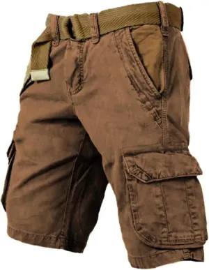 2025 Mens Cargo Shorts Vintage Tactical Shorts USA Flag Printed Outfit with Pockets Hiking Baggy Fishing Bermudas