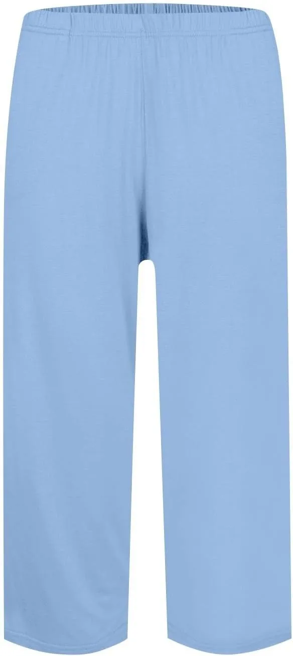 2025 Womens Capri Pants Loose High Waisted Wide Leg 3/4 Pants Drawstring Casual Palazzo Trousers with Pockets