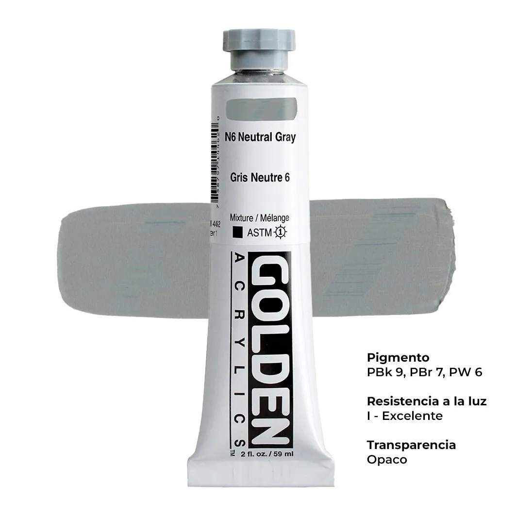 Acrílico Golden Heavy Body 59 ml Blancos, Grises y Negros