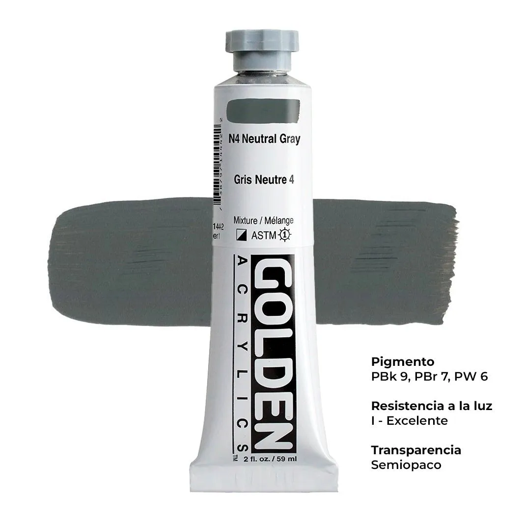 Acrílico Golden Heavy Body 59 ml Blancos, Grises y Negros