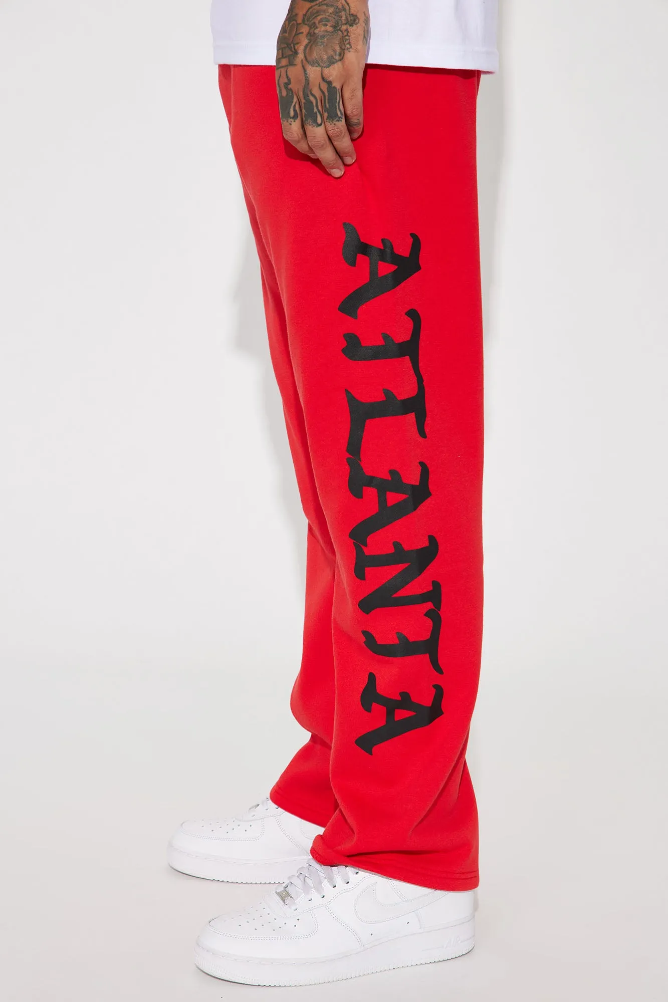 ATL Script Straight Sweatpant - Red
