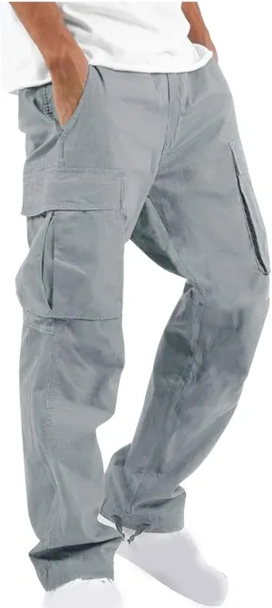 Cargo Pants for Men Casual Straight Leg Pants with Pockets Hiking Joggers Sweatpants Athletic Stretch Tactical Pants