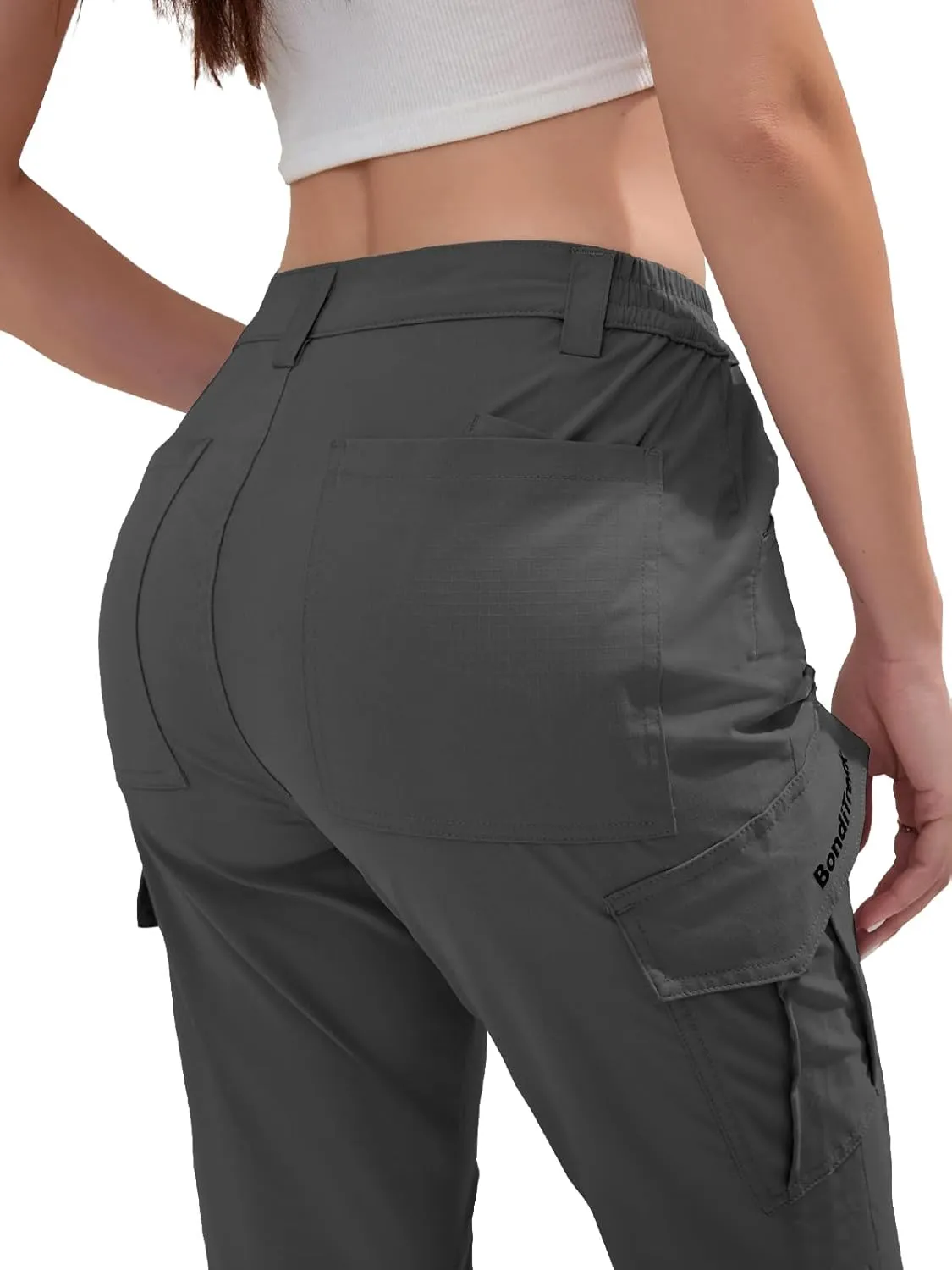Cargo Pants Women with 9 Pockets - High Waist Water-Resistant Tactical Pants for Hiking, Sports, and Casual Wear