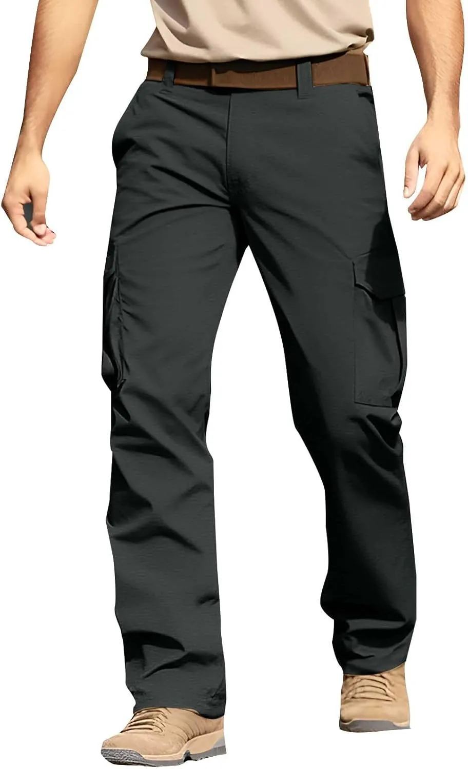 Chinos Pants Men Slim Fit Cargo Pants Stretch Relaxed Fit Jogger Sweatpants Straight Fit Hiking Work Pants w/Pockets