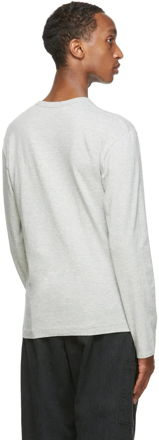 Comme des GarÃ§ons Play Grey Big Heart Long Sleeve T-Shirt