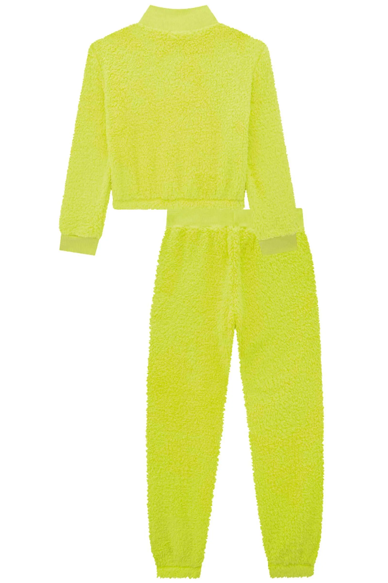 Conjunto de Blusão Boxy e Calça Jogger em Pelo Carneirinho  70501 Vic&Vicky