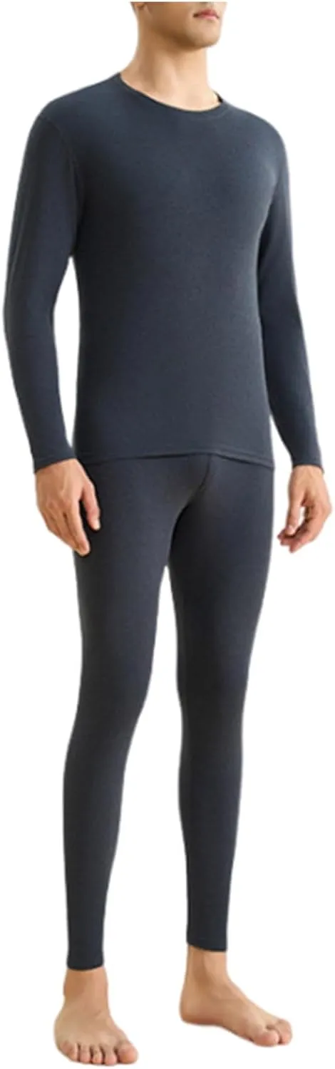 Long Johns for Men Thermal Underwear Sets Fleece Lined Tops and Bottoms Set Warm Winter Base Layer Comfy Pajamas Set