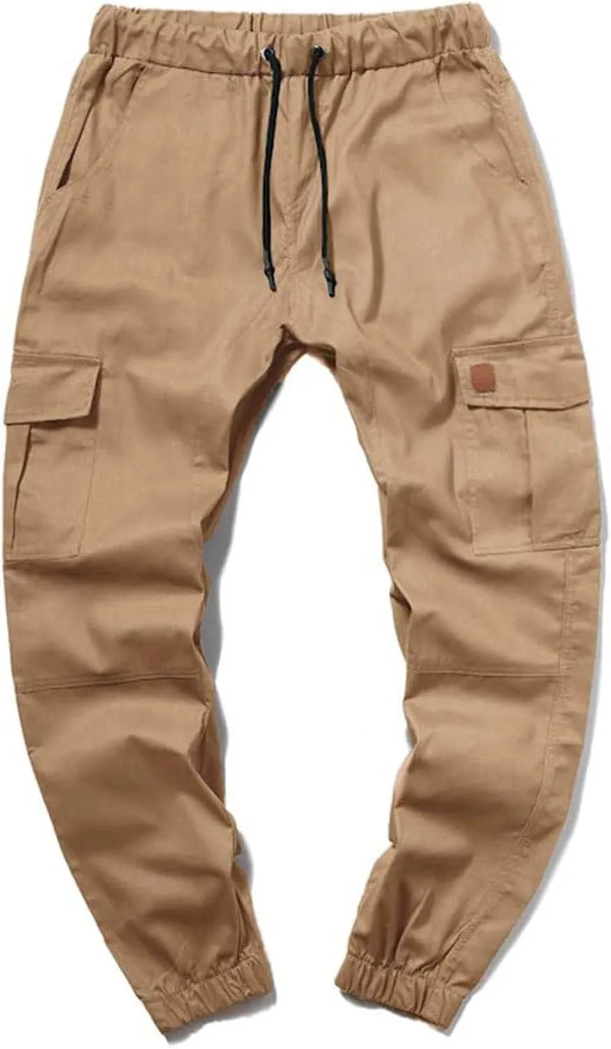 Men's Cargo Pants Stretch Skinny Fit Drawstring Cycling Climbing Trouser Casual Stylish Slacks Tapered Sweatpants