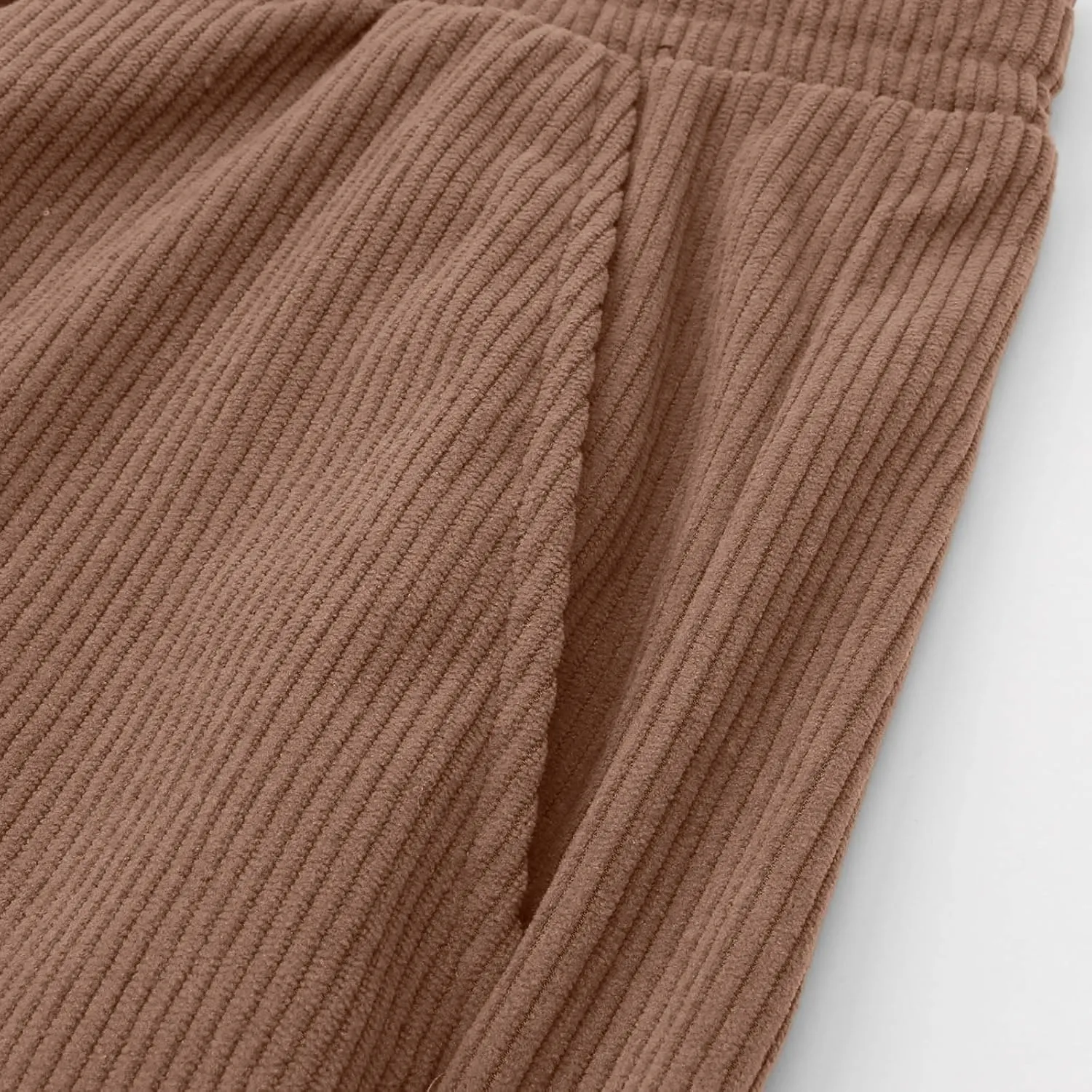 Mens Corduroy Pants Casual Drawstring Pant with Pockets Fashion Loose Fit Wide Leg Sweatpants Baggy Retro Trousers