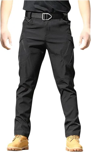 Mens Flexcamo Tactical Waterproof Pant for Men Relaxed Fit Work Camo Hiking Construction Pants Multi Pockets