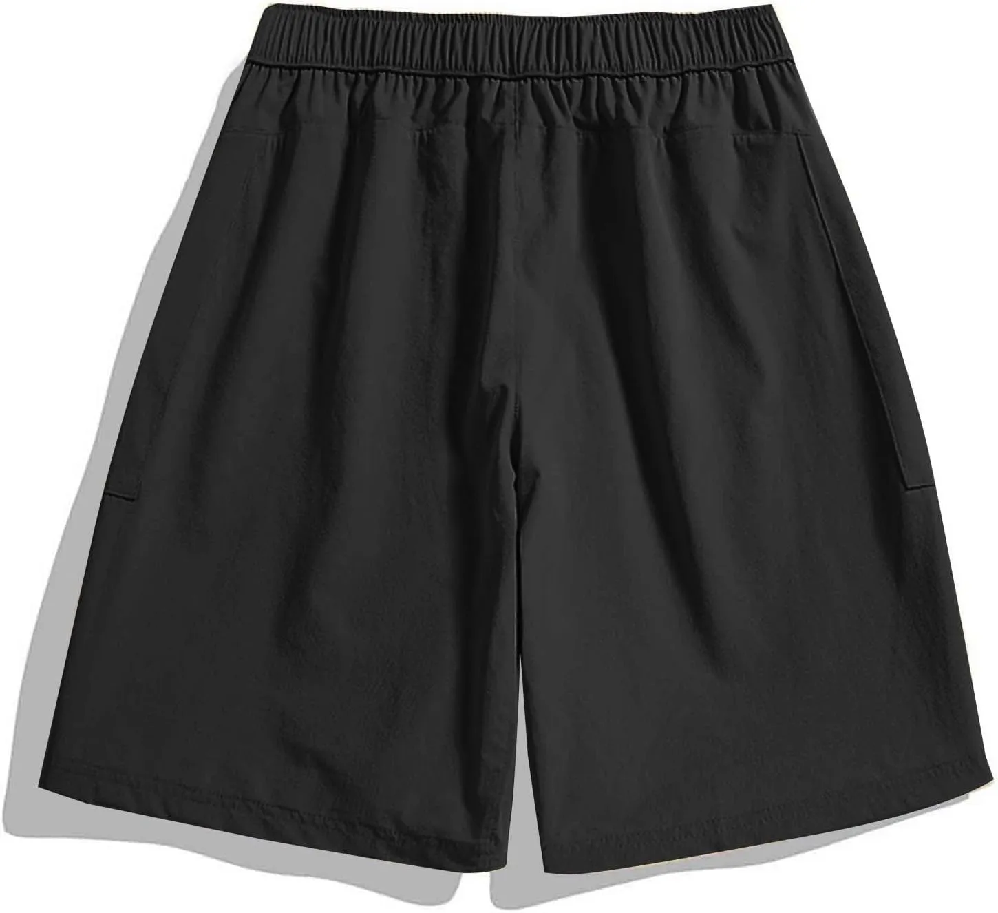 Mens Quick Dry Athletic Running Shorts Gym Workout Athletic Elastic Waist Hybrid Stretch Short Pants with Pockets