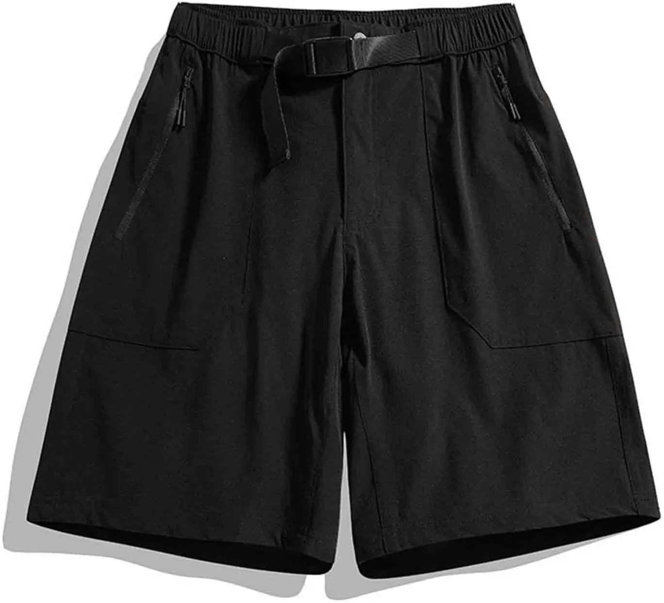 Mens Quick Dry Athletic Running Shorts Gym Workout Athletic Elastic Waist Hybrid Stretch Short Pants with Pockets