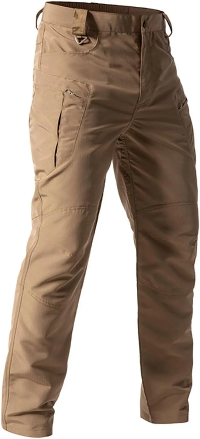 Mens Tactical Pants Flexcamo Water Resistant Quick Dry Carpenter Pants Multi-Pockets Slim Fit Construction Trousers