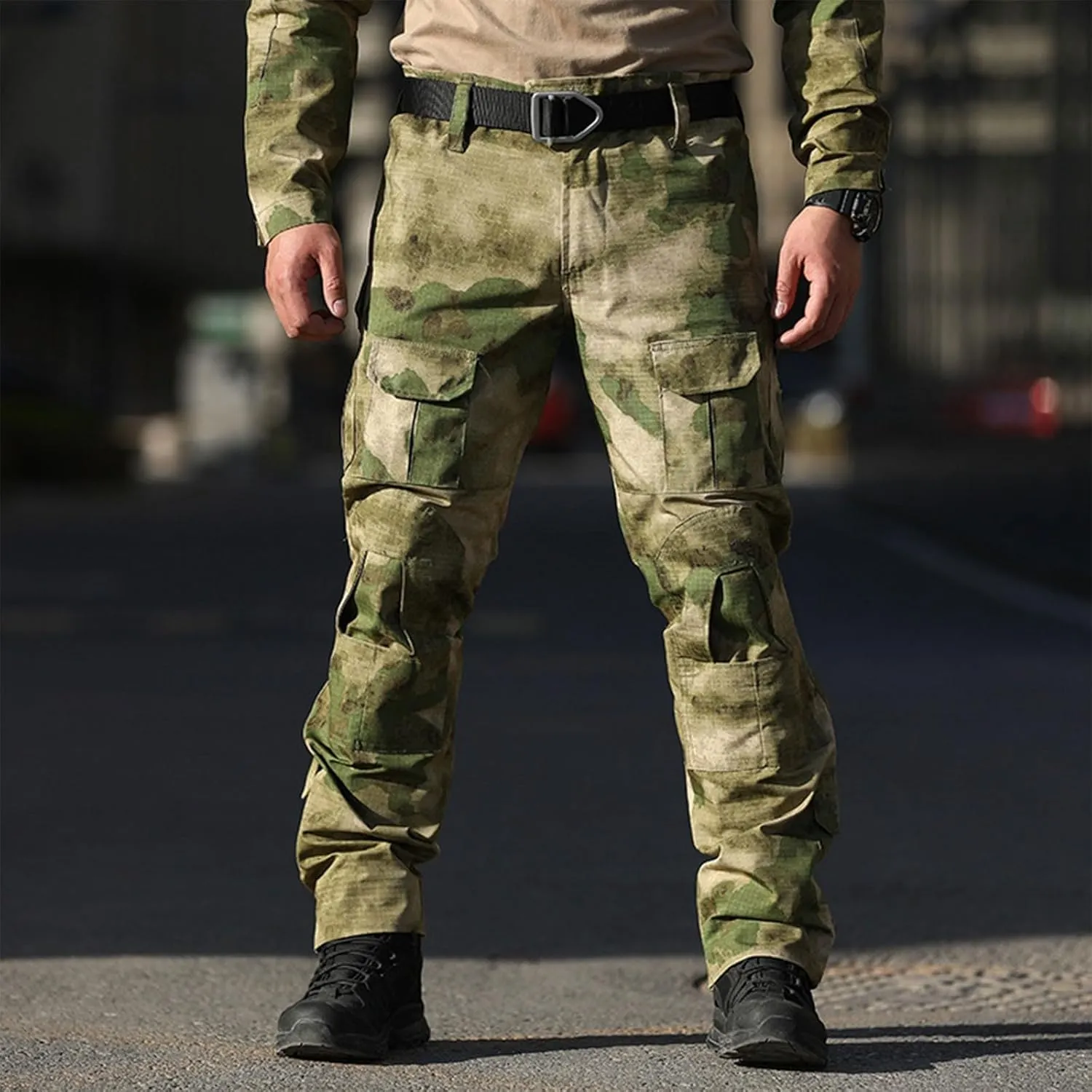 Mens Tactical Work Cargo Pants Stretch Ripstop Waterproof Pants Pockets Comfy Utility Outdoor Apparel