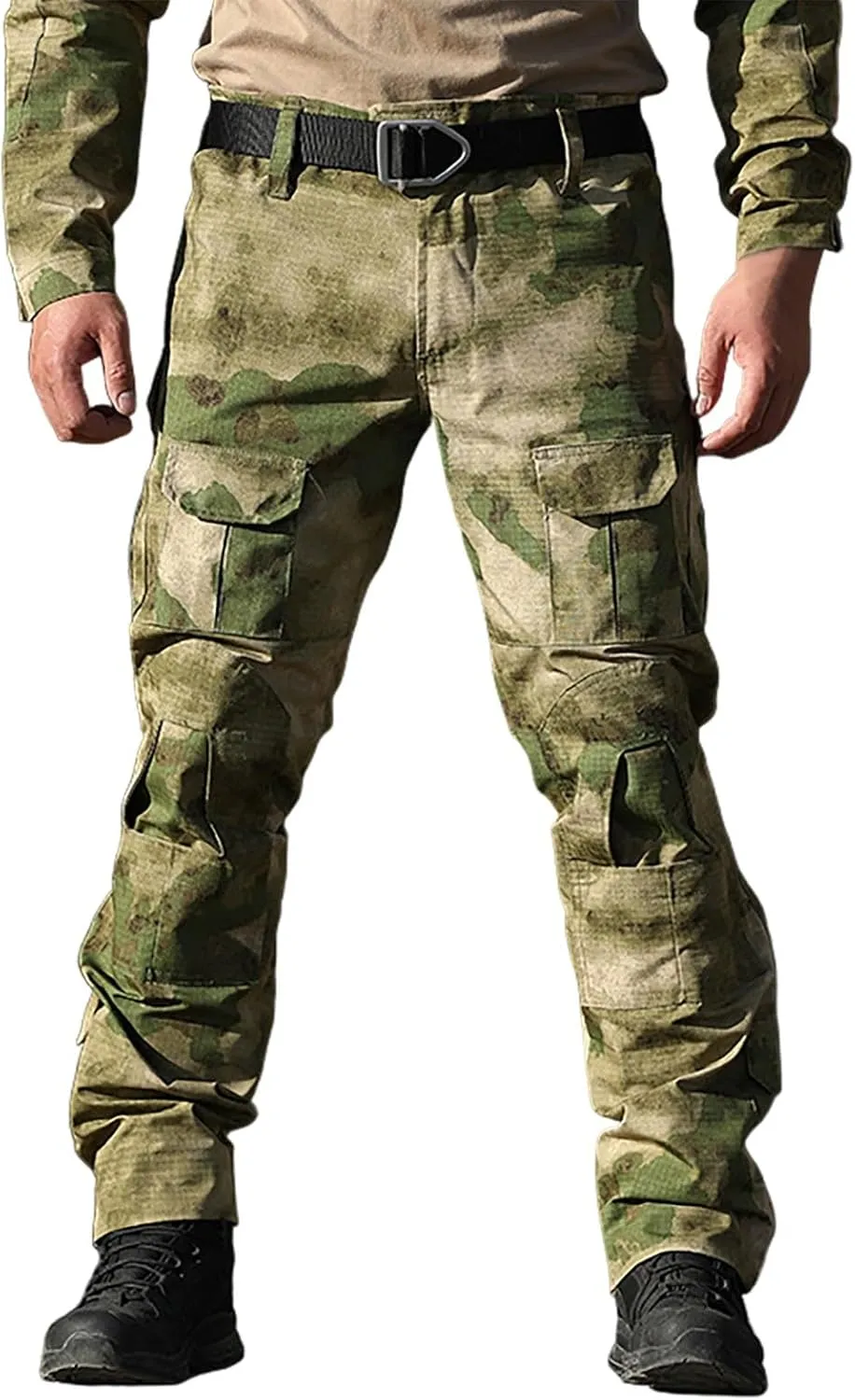 Mens Tactical Work Cargo Pants Stretch Ripstop Waterproof Pants Pockets Comfy Utility Outdoor Apparel