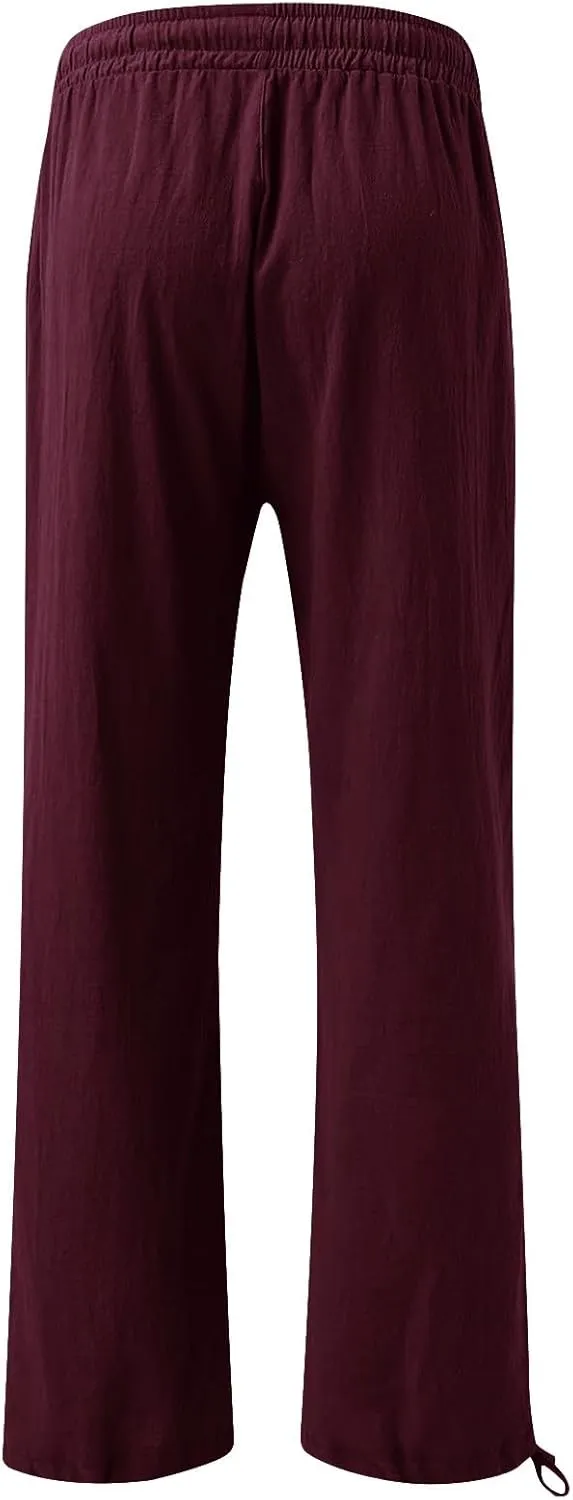 Pantalones para Mujer Linen Pants Comfy Work Pants with Elastic High Waist Paper Bag Linen Dress Pants for Women