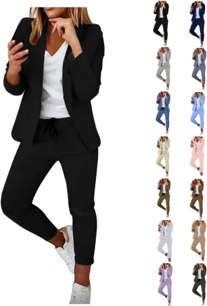 Pants Suits for Women 2 Piece Set Business Casual Outfits Blazer Work Office Jackets and Pencil Pants Dressy Suit