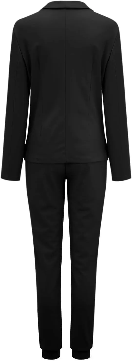 Pants Suits for Women 2 Piece Set Business Casual Outfits Blazer Work Office Jackets and Pencil Pants Dressy Suit