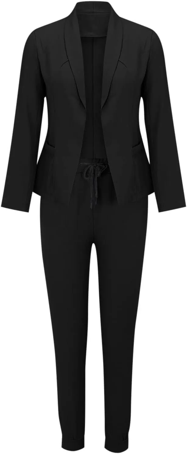 Pants Suits for Women 2 Piece Set Business Casual Outfits Blazer Work Office Jackets and Pencil Pants Dressy Suit