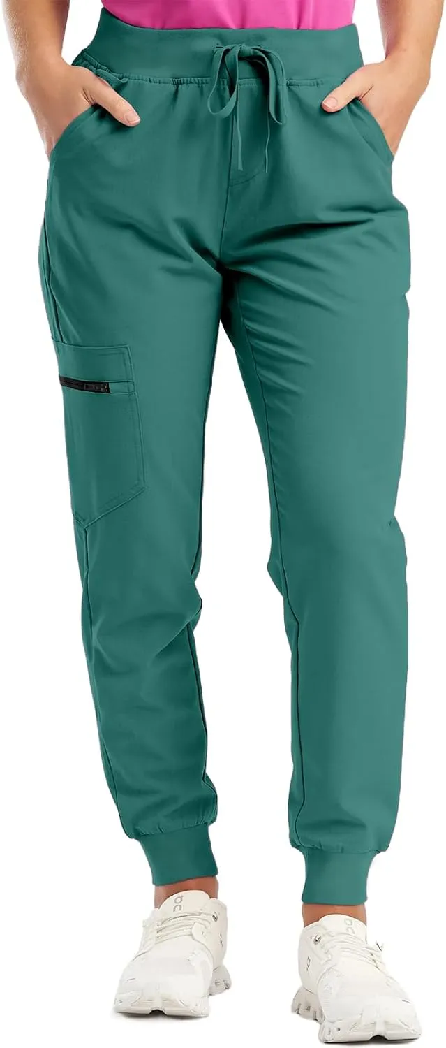 Scrubs for Women Workwear Revolution, Drawstring Cargo Pants Soft Stretch Moisture Wicking Healthcare Scrub Joggers