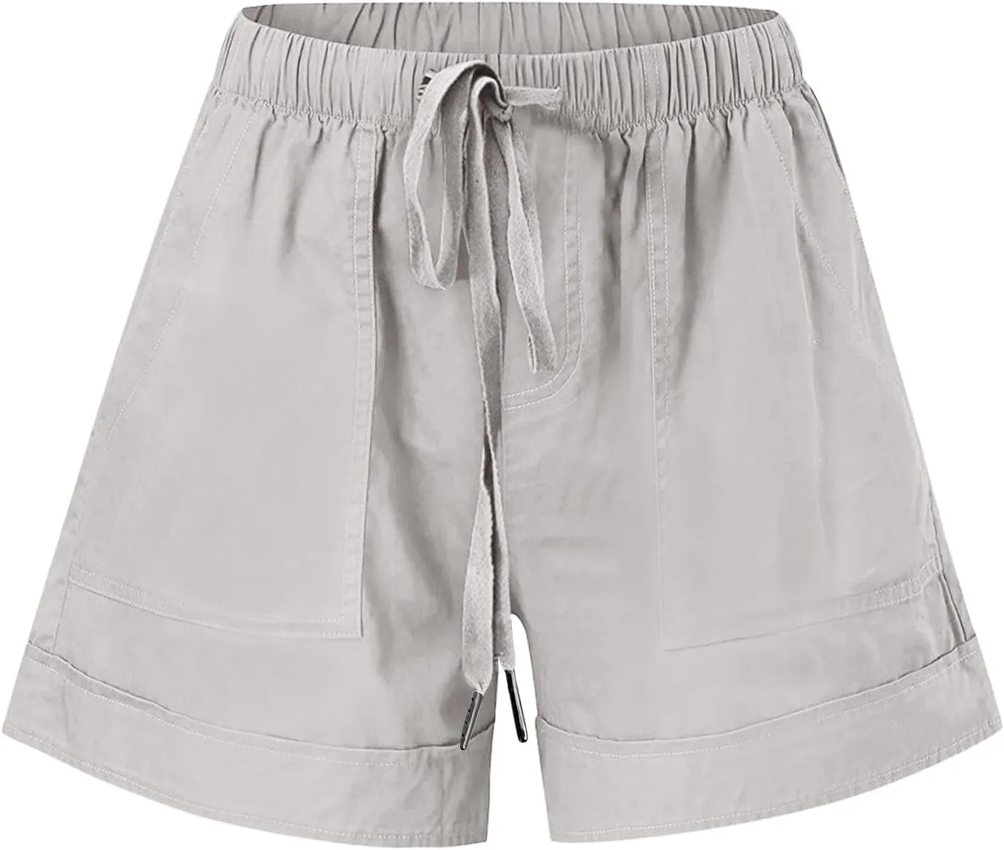 Shorts for Women Trendy 2025 Summer Casual Drawstring Elastic Waist Cotton Linen Plus Size Beach Vacation Clothes