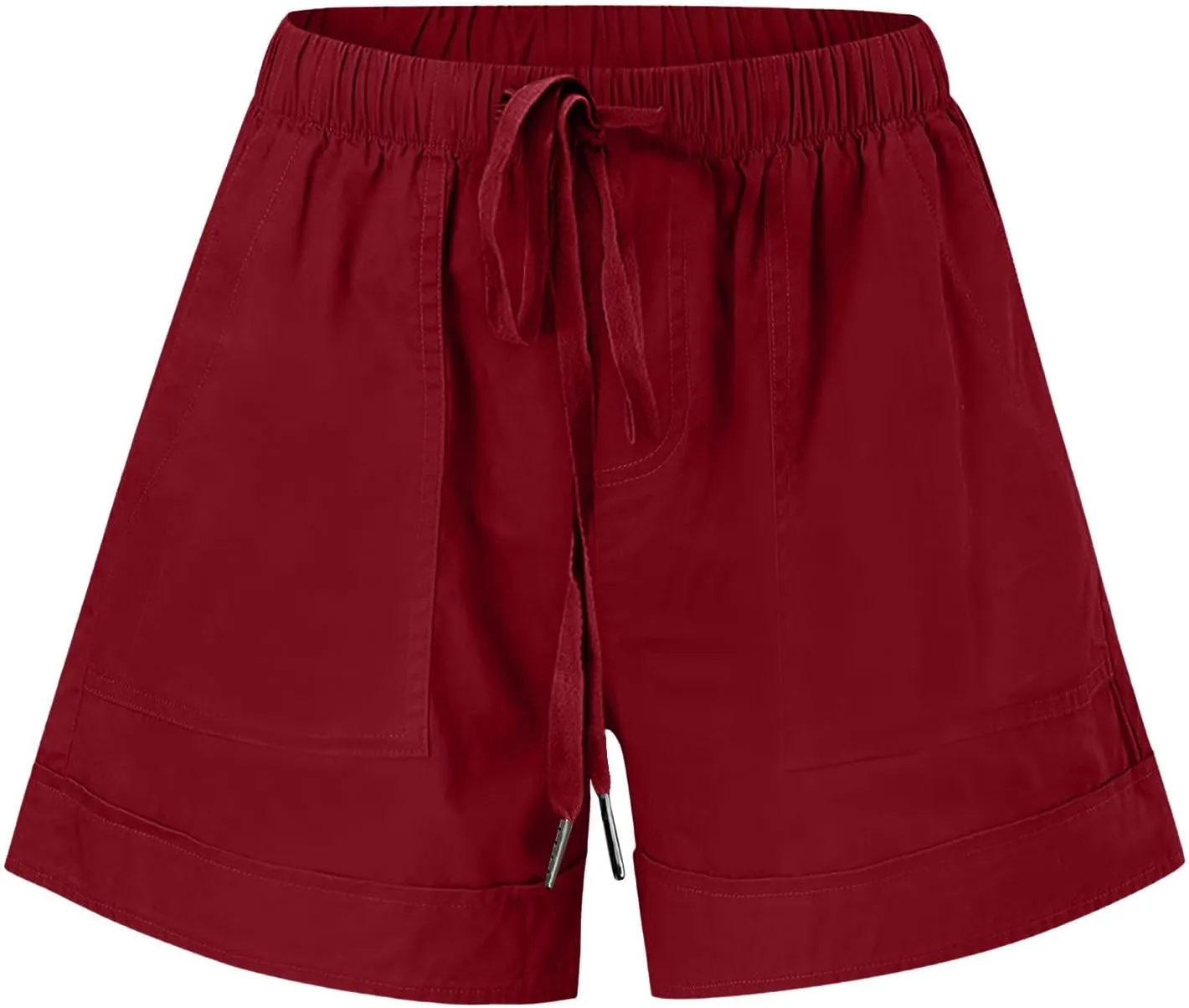 Shorts for Women Trendy 2025 Summer Casual Drawstring Elastic Waist Cotton Linen Plus Size Beach Vacation Clothes