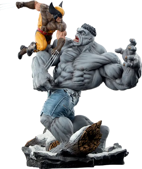 Sideshow Collectibles Maquette: Marvel X Men - Hulk Gris vs Wolverine