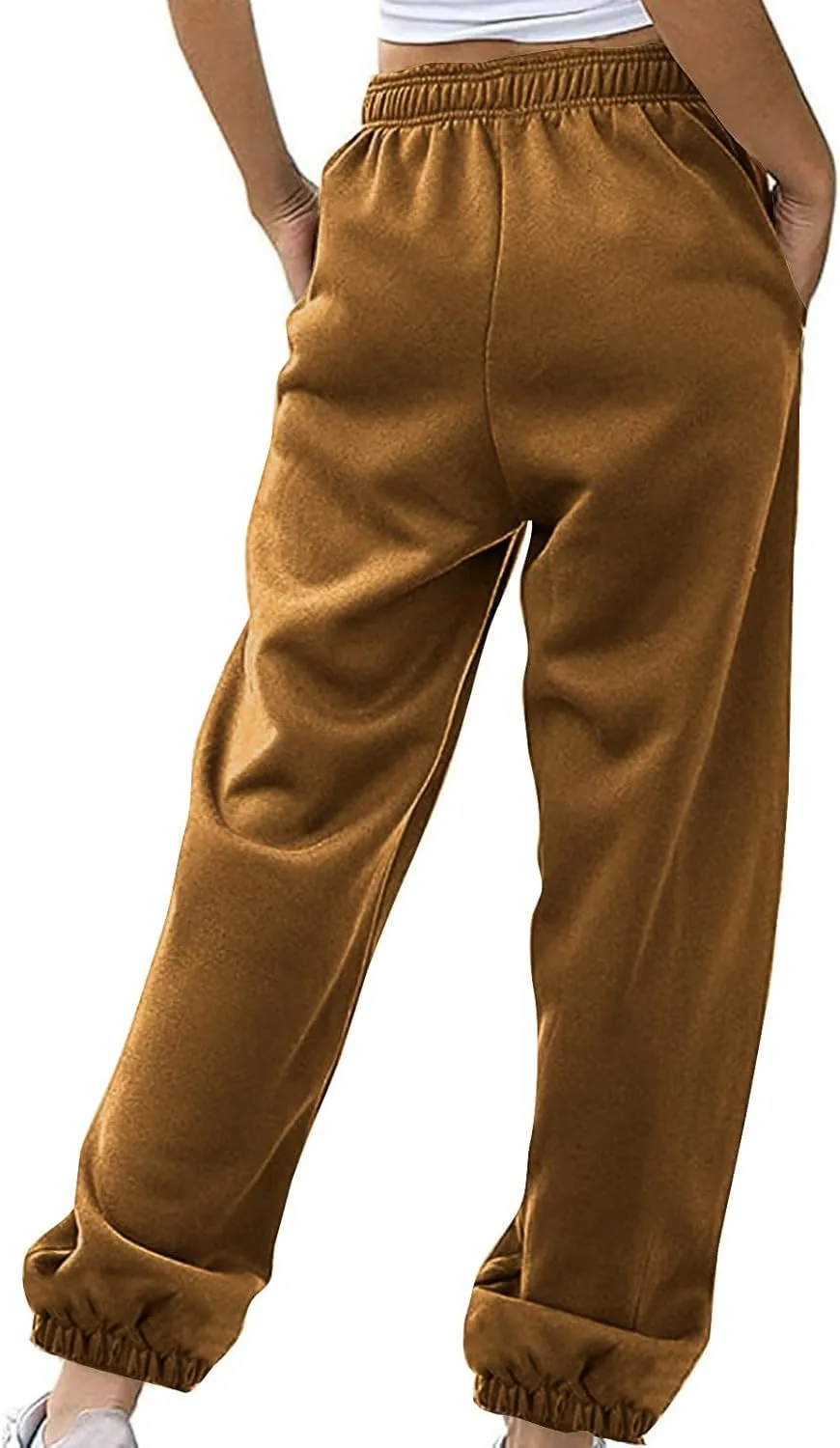 Sweatpants for Women Baggy High Waist Drawstring Cinch Bottom Jogger Loose Casual Comfy Workout Yoga Pant with Pocket