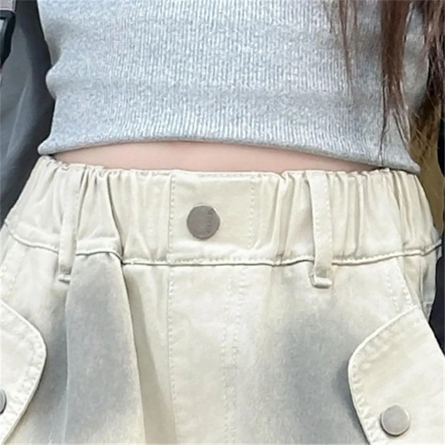 Teen Girls Palazzo Cargo Pants Kids Relaxed Wide Leg Straight Elastic Waist Casual Trousers Comfy Pants with Pockets