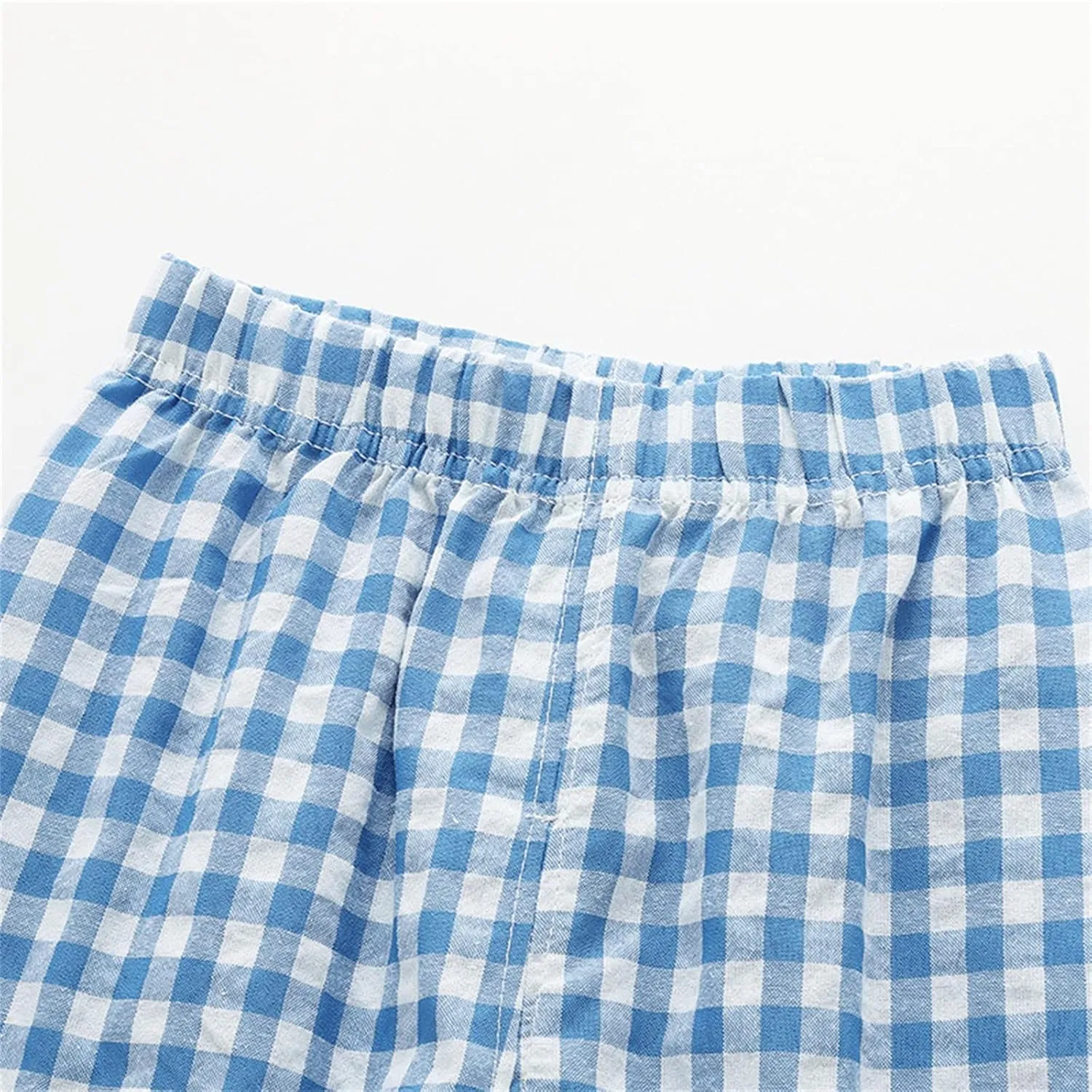 Toddler Boys Plaid Baggy Pants Breathable Lightweight Wide Leg Casual Trousers Elastic Waisted Loose Joggers Pants