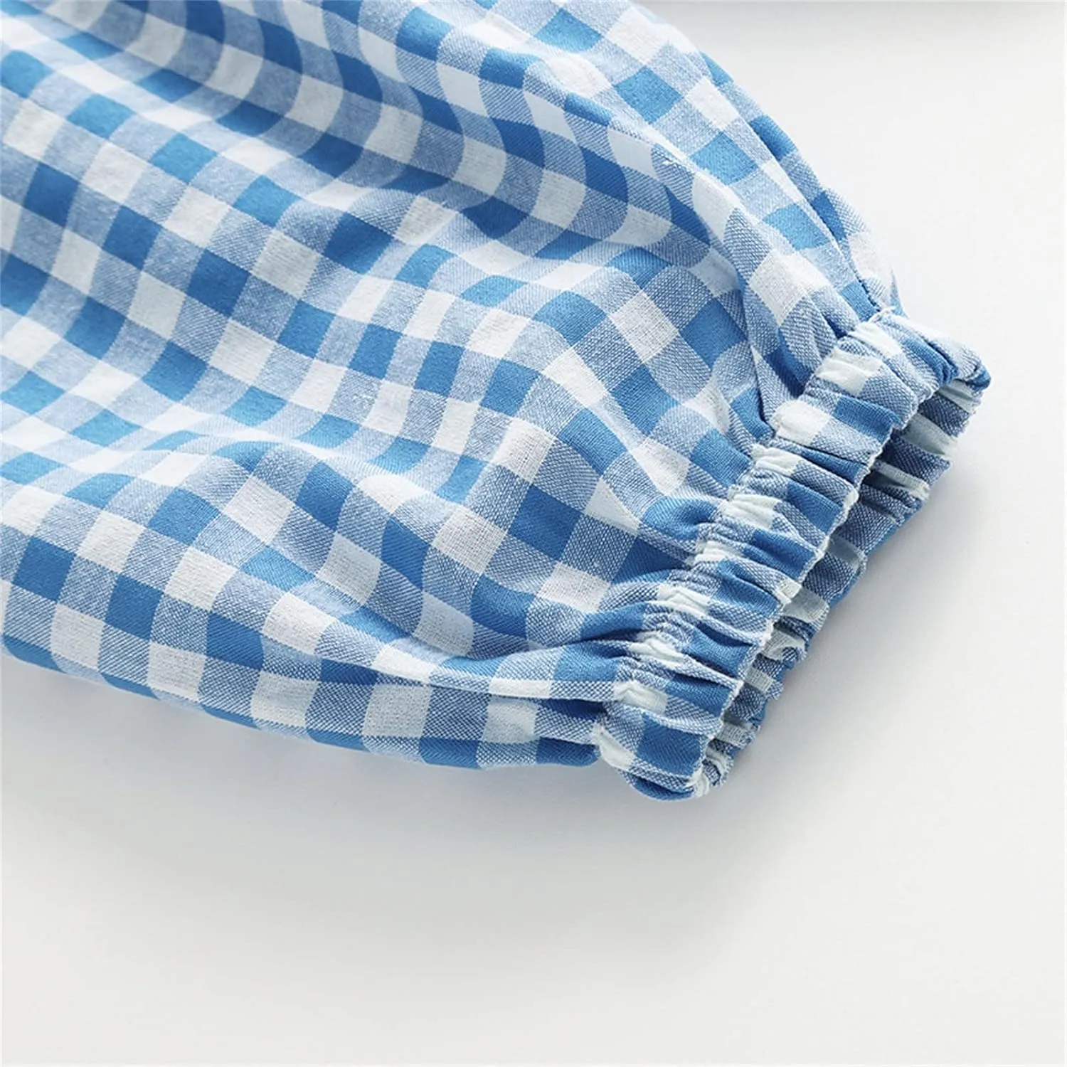 Toddler Boys Plaid Baggy Pants Breathable Lightweight Wide Leg Casual Trousers Elastic Waisted Loose Joggers Pants