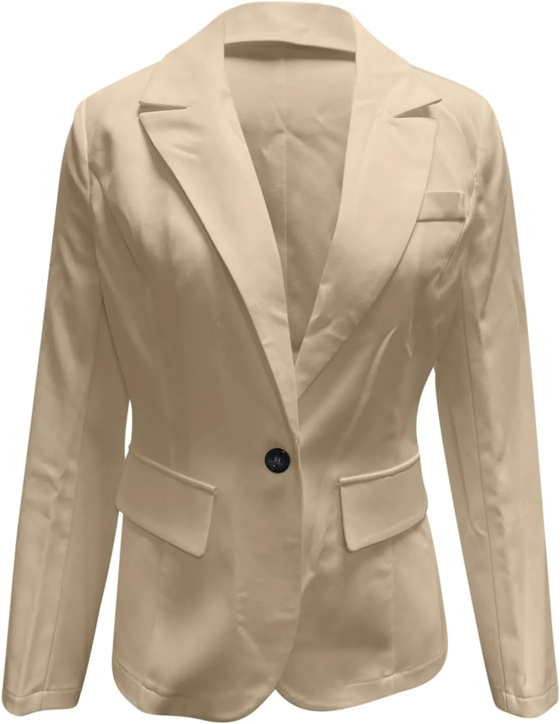 Women Business Casual Blazer With Lined,Professional Work Suit Jacket With PocketsLong Sleeve Button Open Front