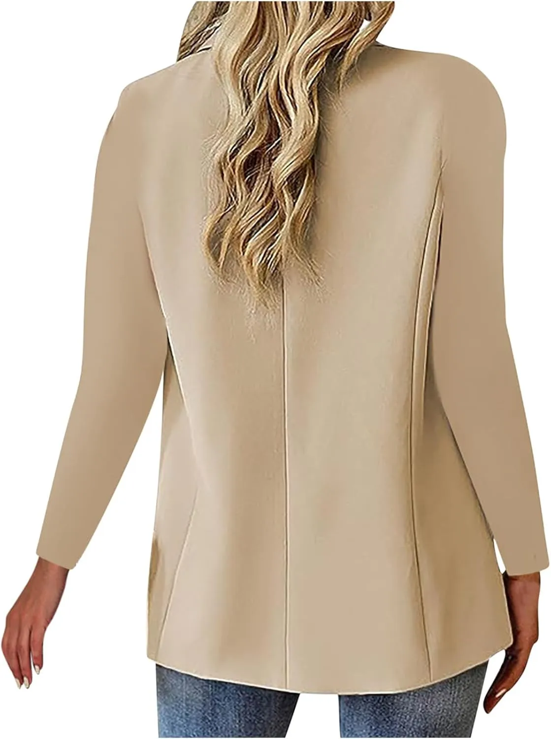 Women Business Casual Blazer With Lined,Professional Work Suit Jacket With PocketsLong Sleeve Button Open Front