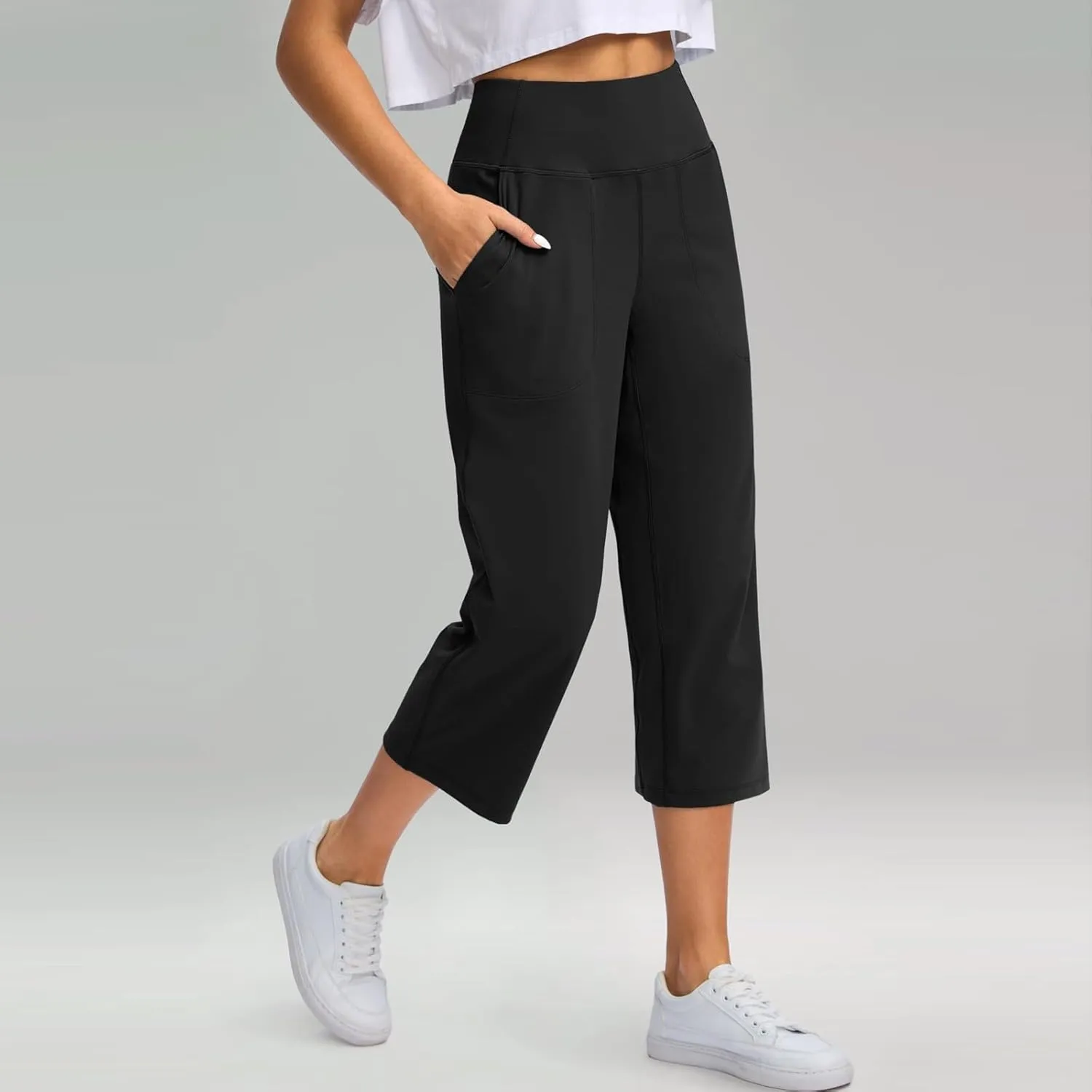 Women's High Waist Casual Wide Leg Loose Palazzo Regular Capris Pants 2025, S-3XL