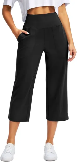 Women's High Waist Casual Wide Leg Loose Palazzo Regular Capris Pants 2025, S-3XL