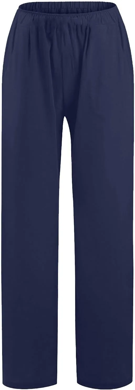 Women's High Waisted Palazzo Pants Belted Wide Leg Loose Long Trousers with Pockets, S-3XL