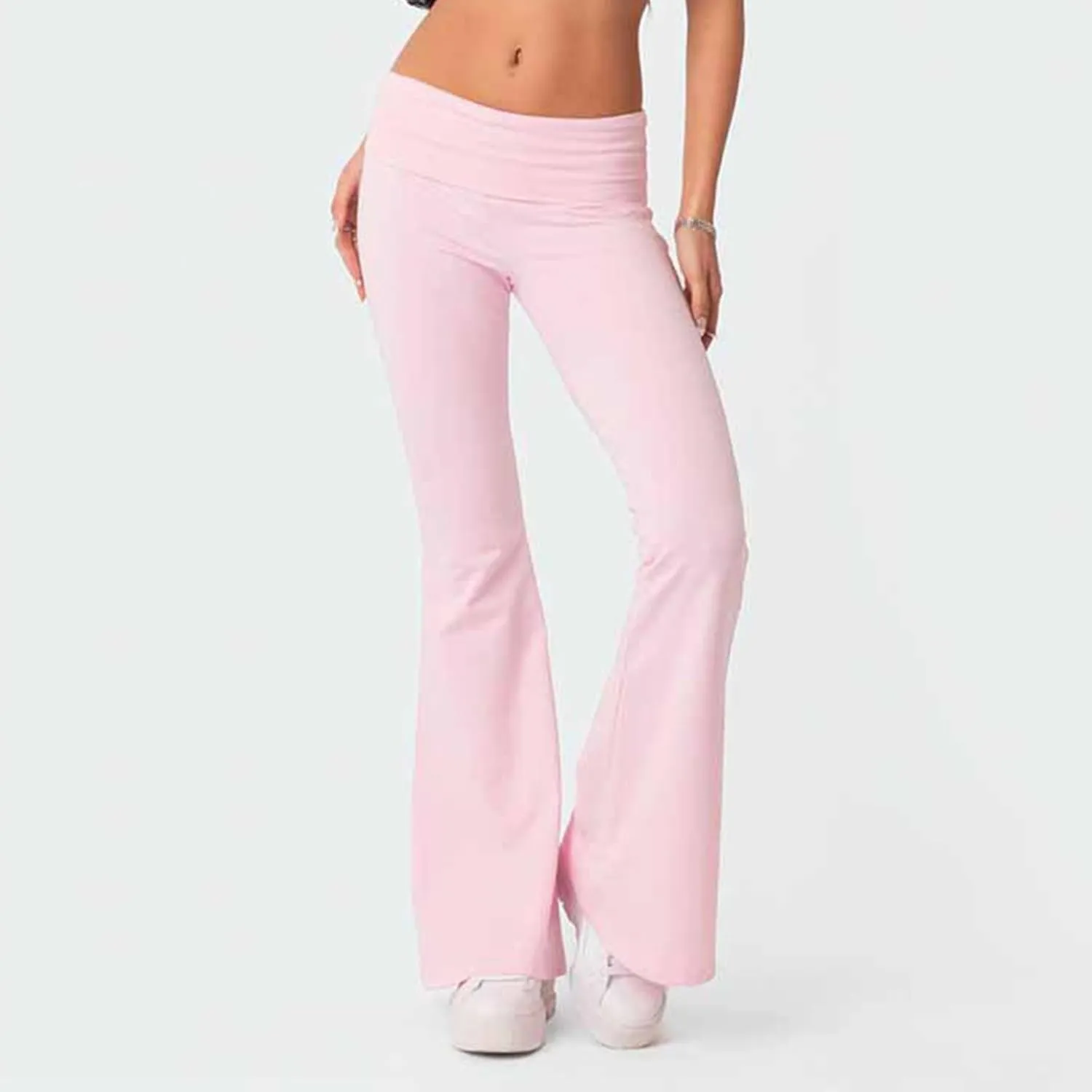 Women's Low Waisted Flare Leggings Bell Bottom Casual Lounge Bootcut Yoga Pants, Small-5X-Large