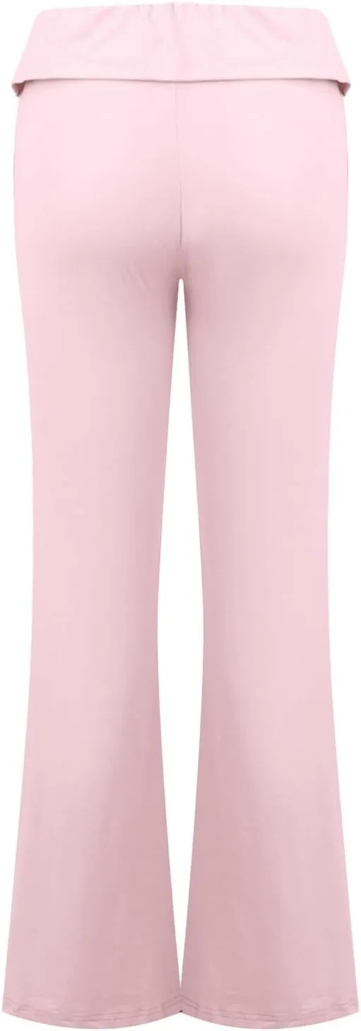 Women's Low Waisted Flare Leggings Bell Bottom Casual Lounge Bootcut Yoga Pants, Small-5X-Large