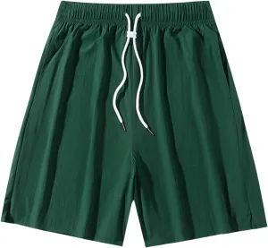 Xiaojmake Men's Casual Shorts Daily Outdoor Quick Dry Hiking Short Lightweight Athletic Shorts Swim Trunks with Zip Pockets